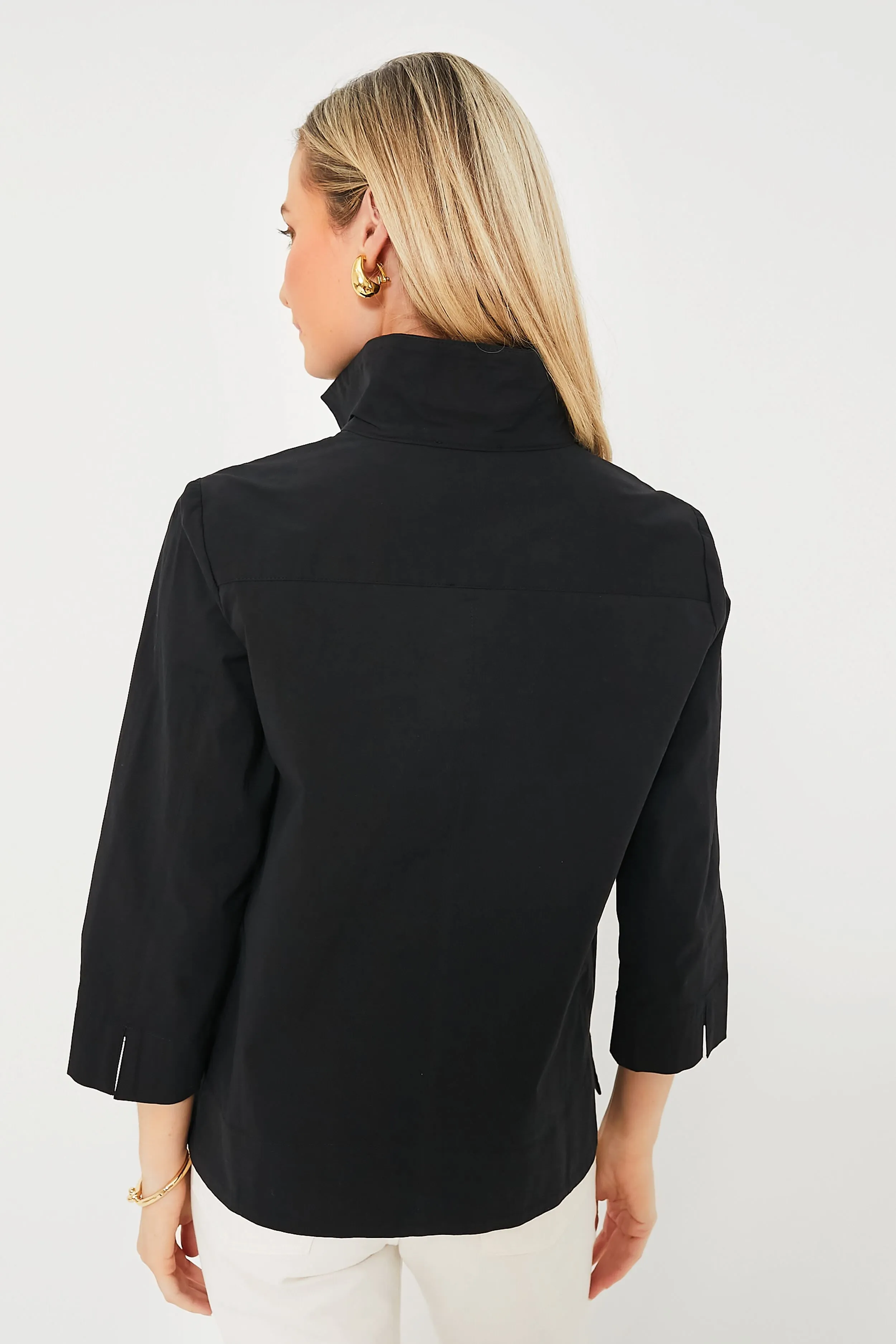 Black Margot Stand Collar Blouse sold by Tuckernuck product image thumbnail 4