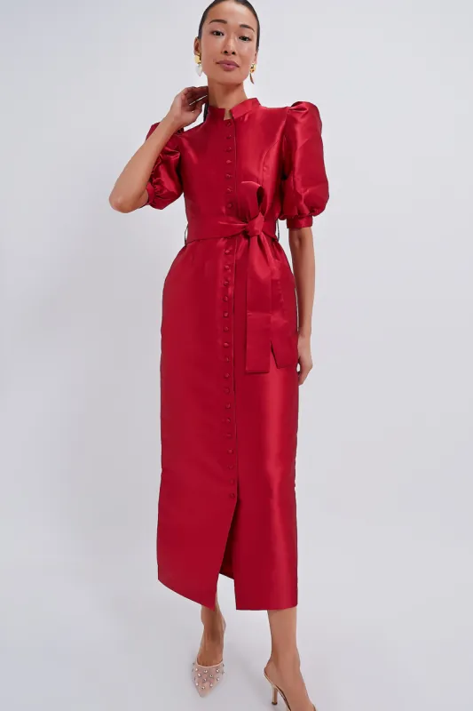 Red Amoako Smart Long Dress made by DESTREE