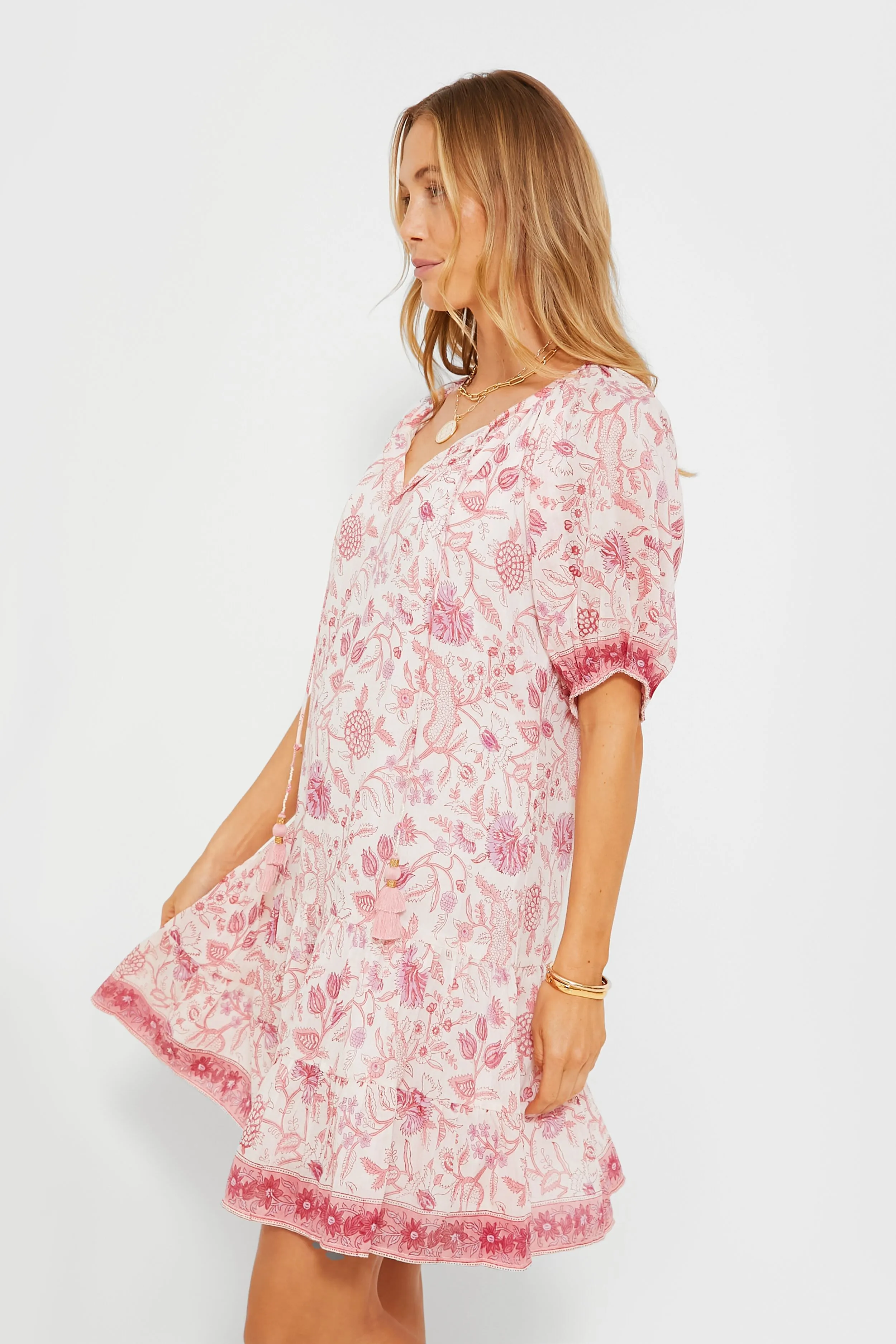 Pink and Red Romi Flounce Dress sold by Tuckernuck product image thumbnail 3