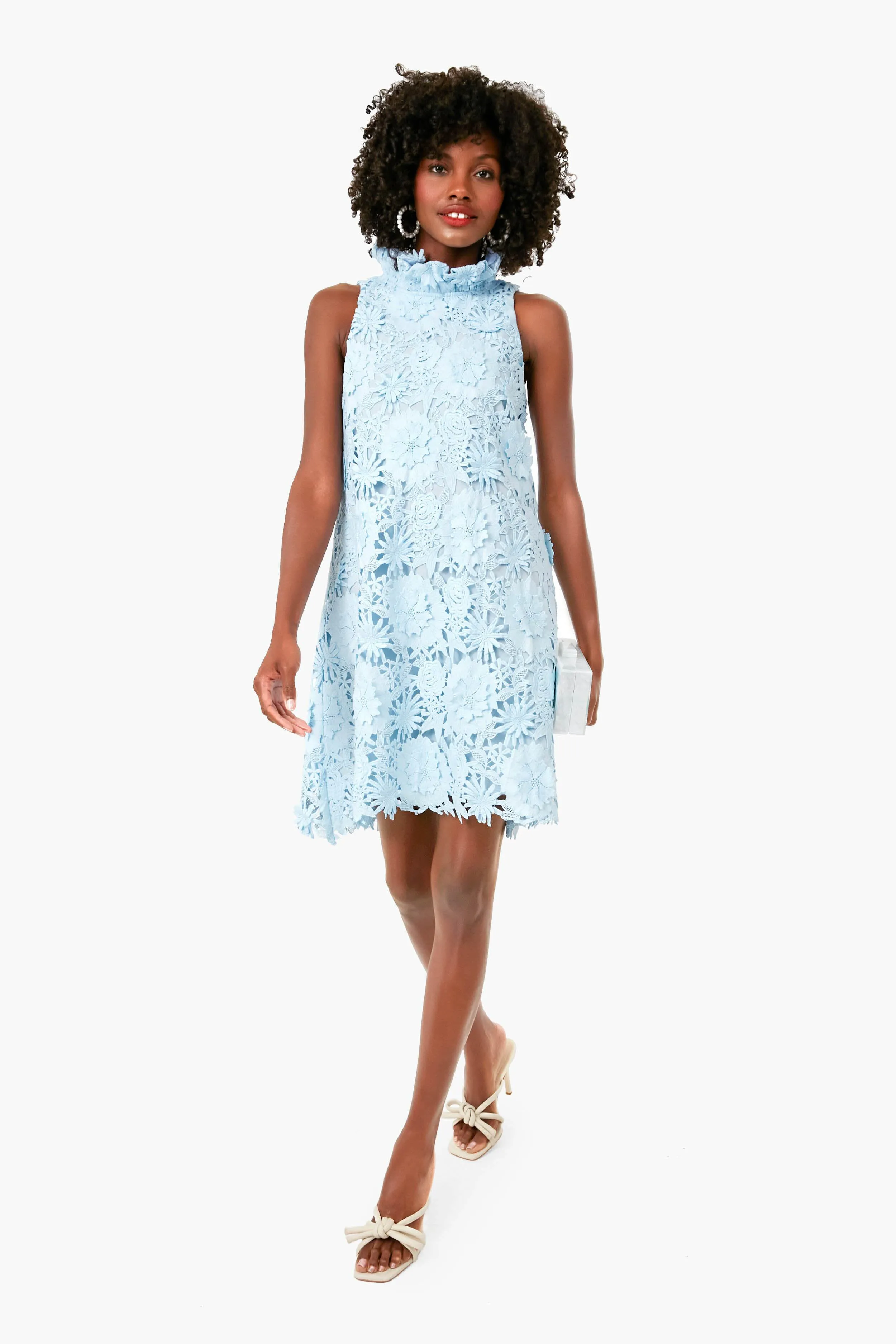 Serenity Blue Guipure Lace Blythe Dress sold by Tuckernuck
