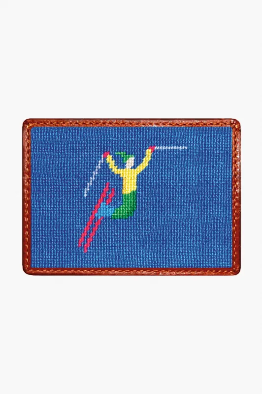 Ski Tricks Needlepoint Credit Card Wallet sold by Tuckernuck