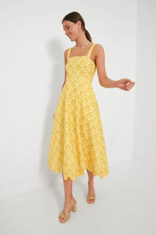 Lemonade Yellow Aubrey Midi Dress sold by Tuckernuck
