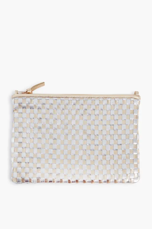 Metallic Woven Checker Flat Clutch sold by Tuckernuck