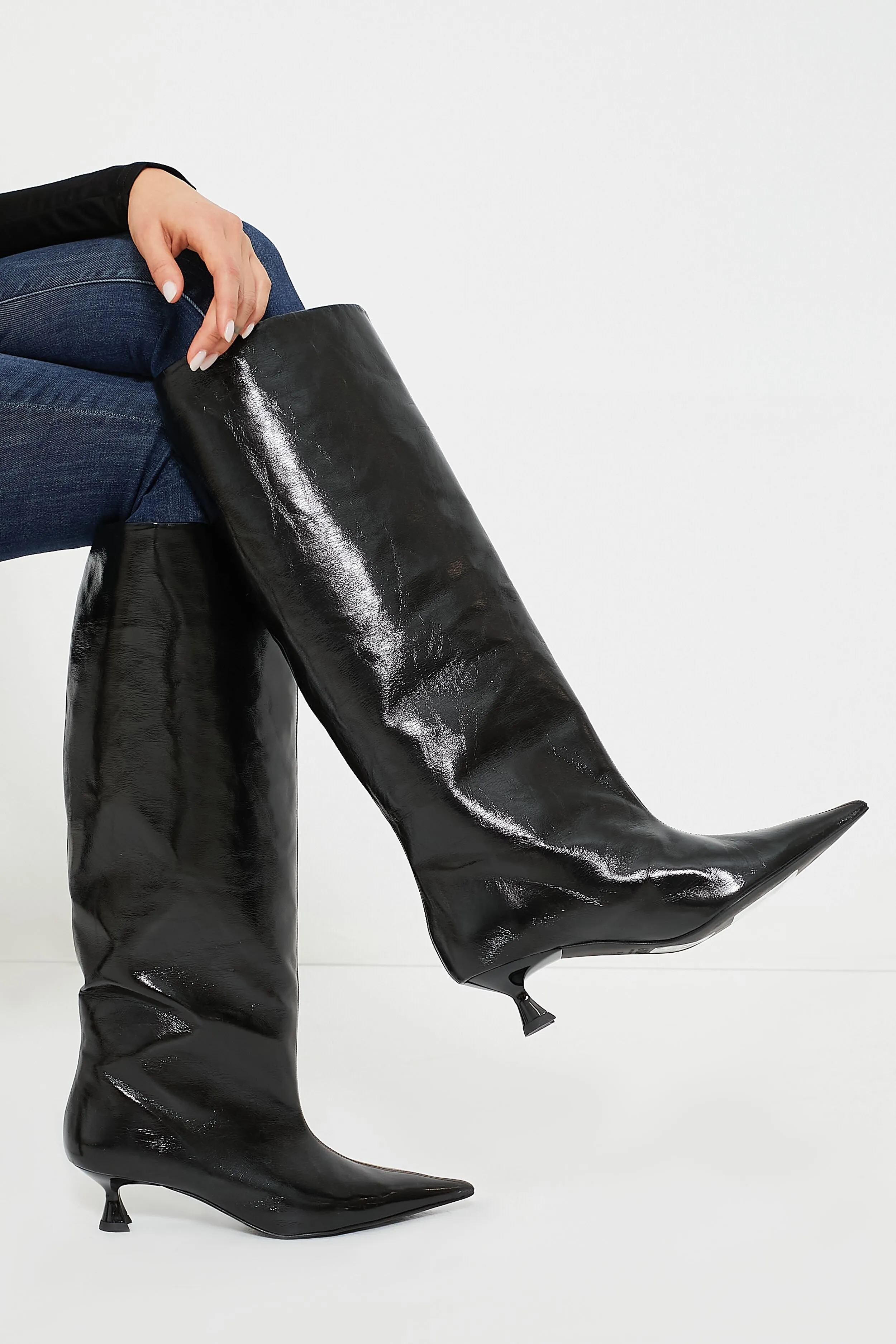 Black Soft Slouchy High Shaft Boot sold by Tuckernuck product image thumbnail 3