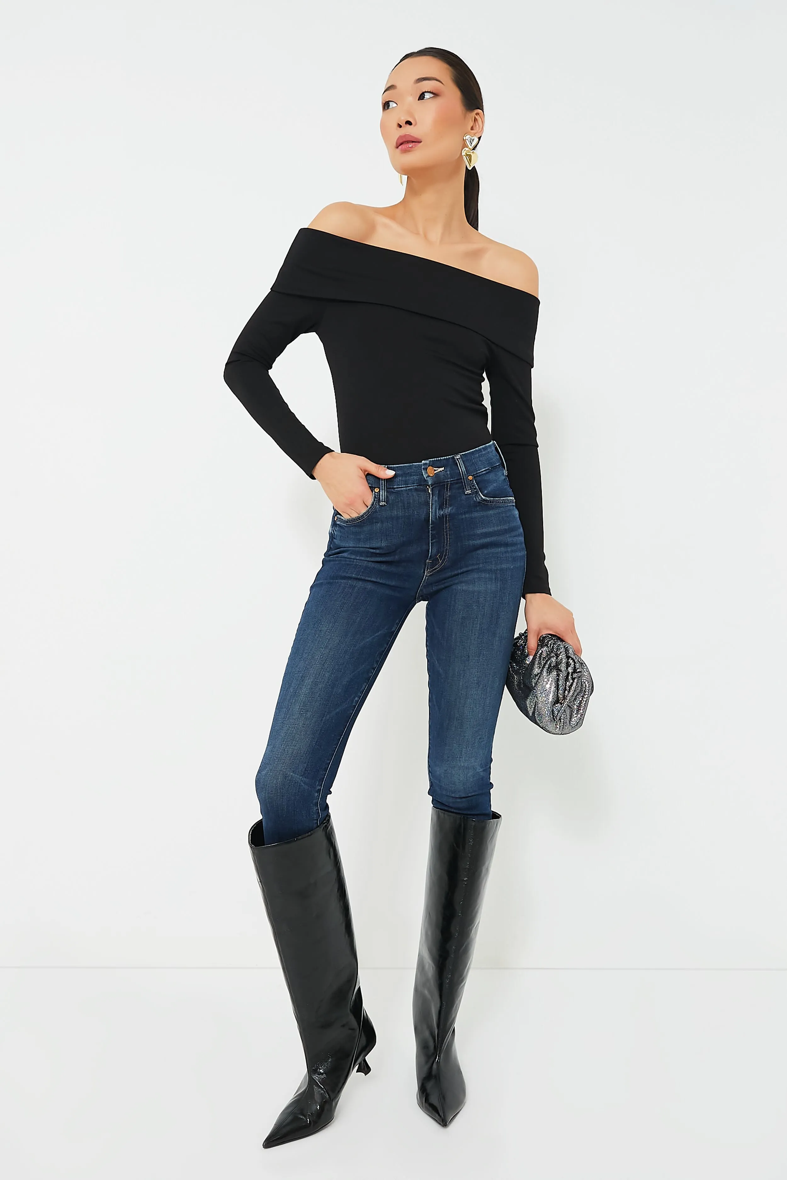 Black Soft Slouchy High Shaft Boot sold by Tuckernuck product image thumbnail 2