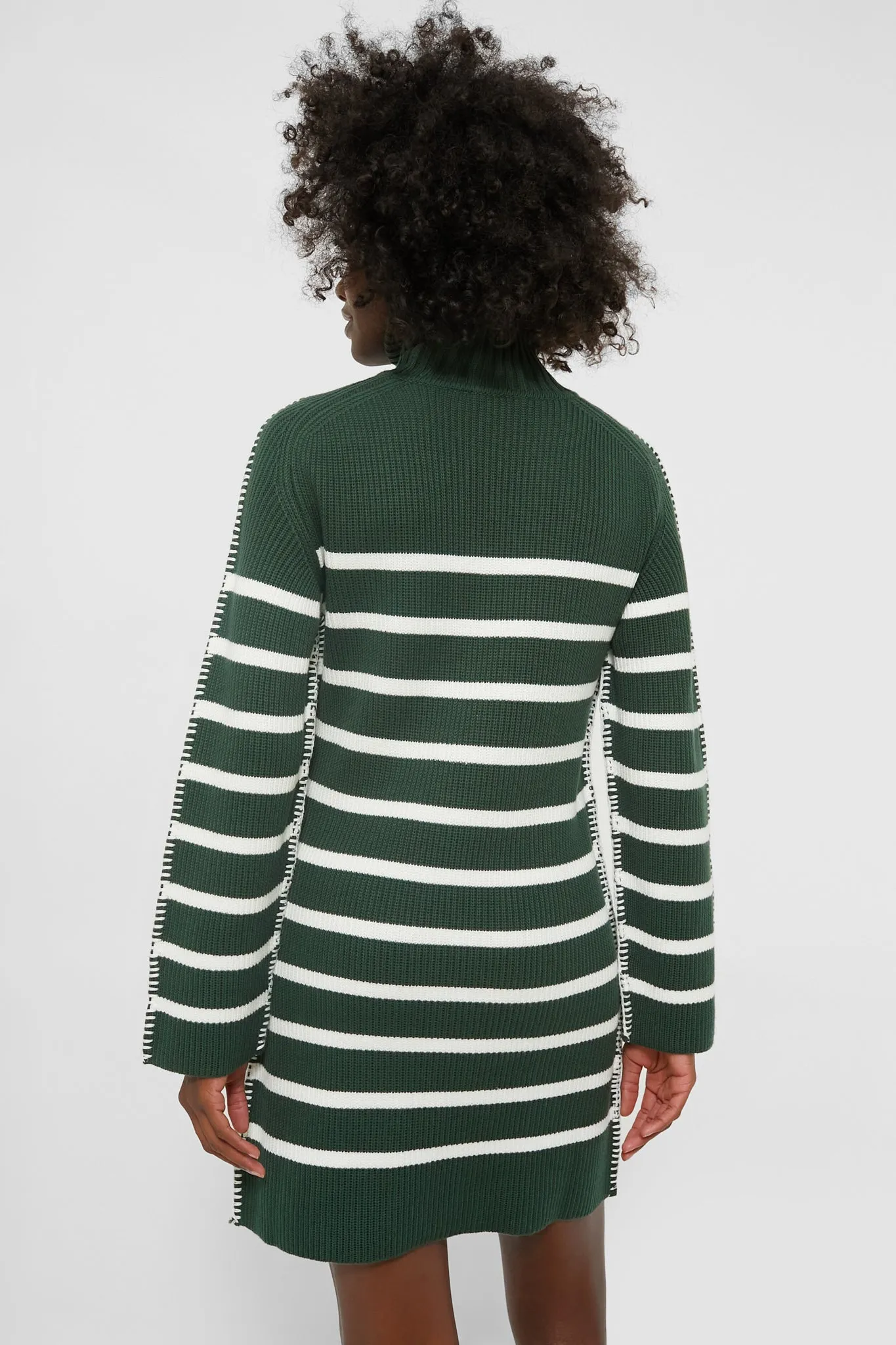 Pine Green & White Striped Emsley Mini Sweater Dress sold by Tuckernuck product image thumbnail 4