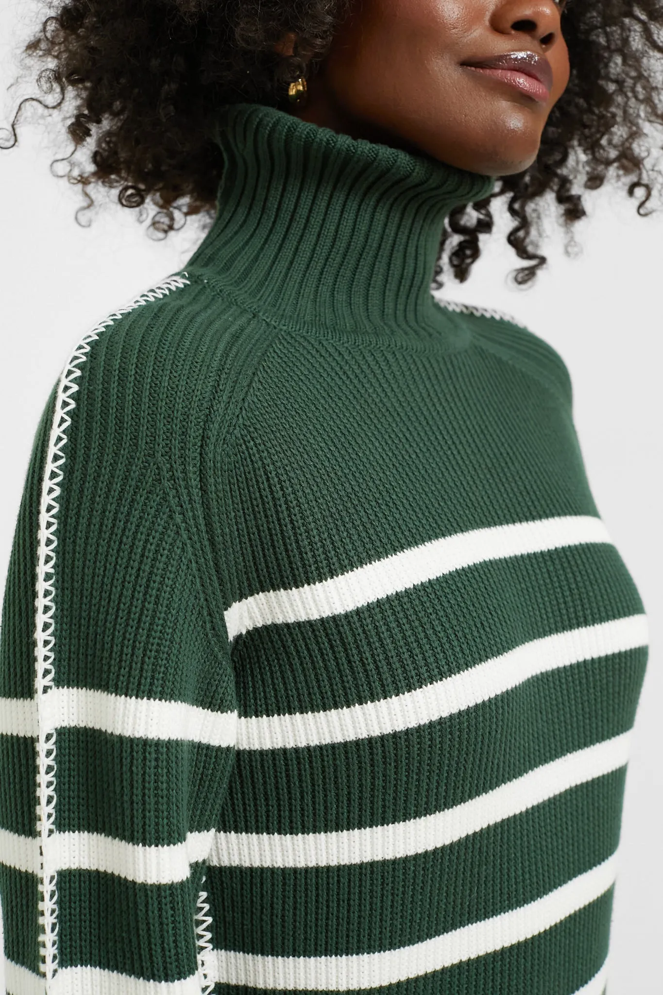 Pine Green & White Striped Emsley Mini Sweater Dress sold by Tuckernuck product image thumbnail 5