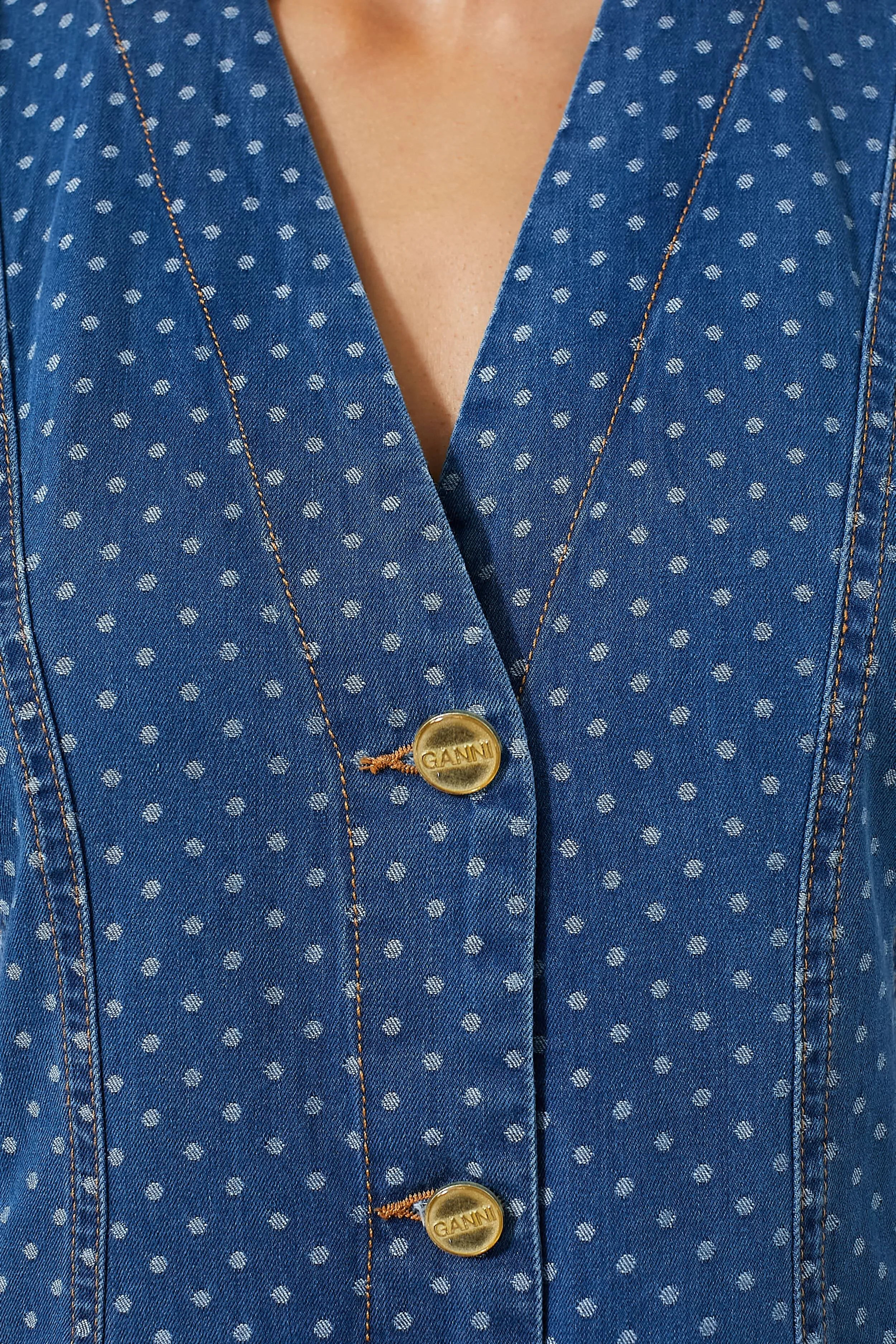 Mid Blue Stone Light Jacquard Denim Mini Dress sold by Tuckernuck product image thumbnail 5
