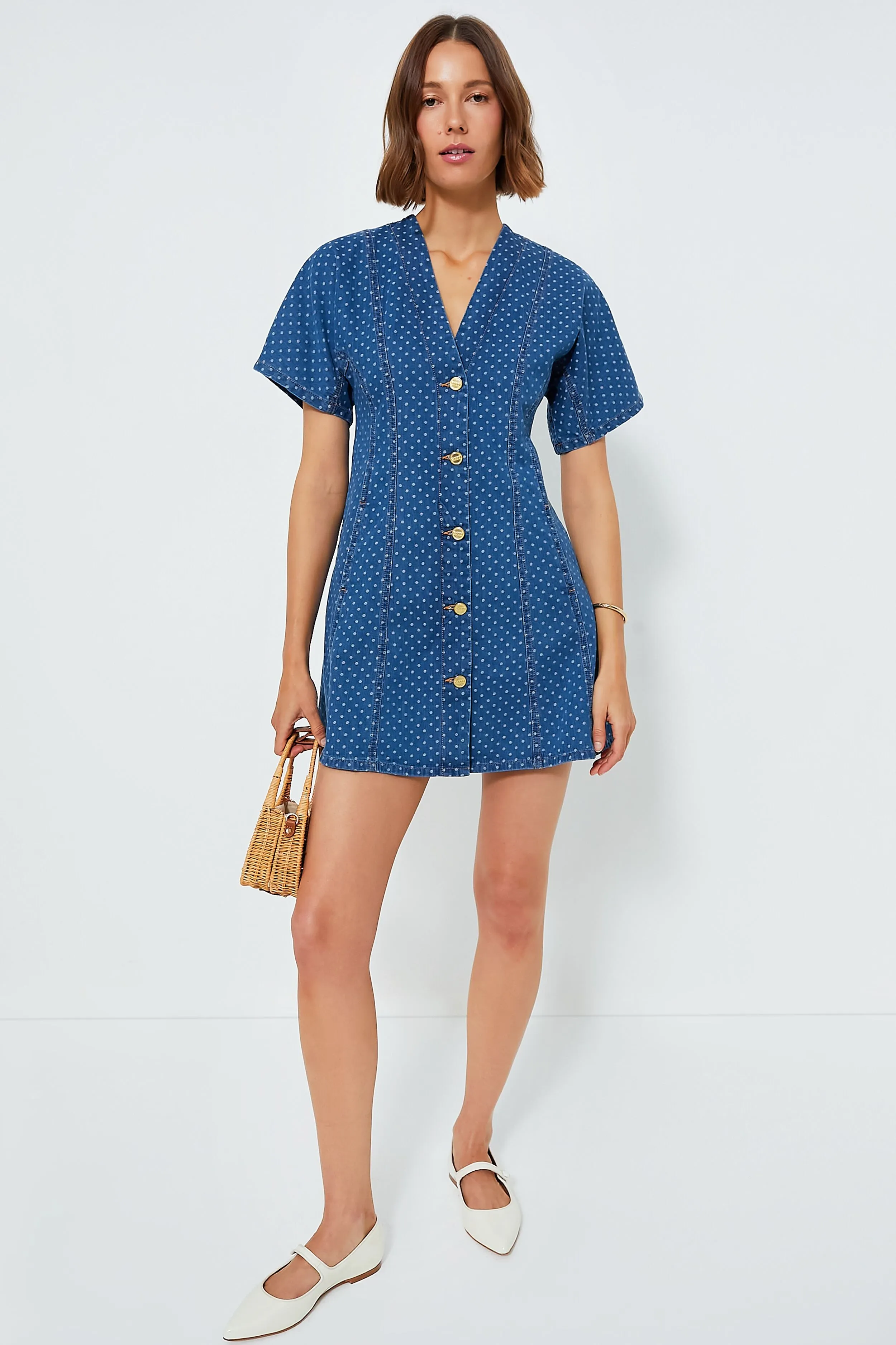 Mid Blue Stone Light Jacquard Denim Mini Dress sold by Tuckernuck product image thumbnail 2