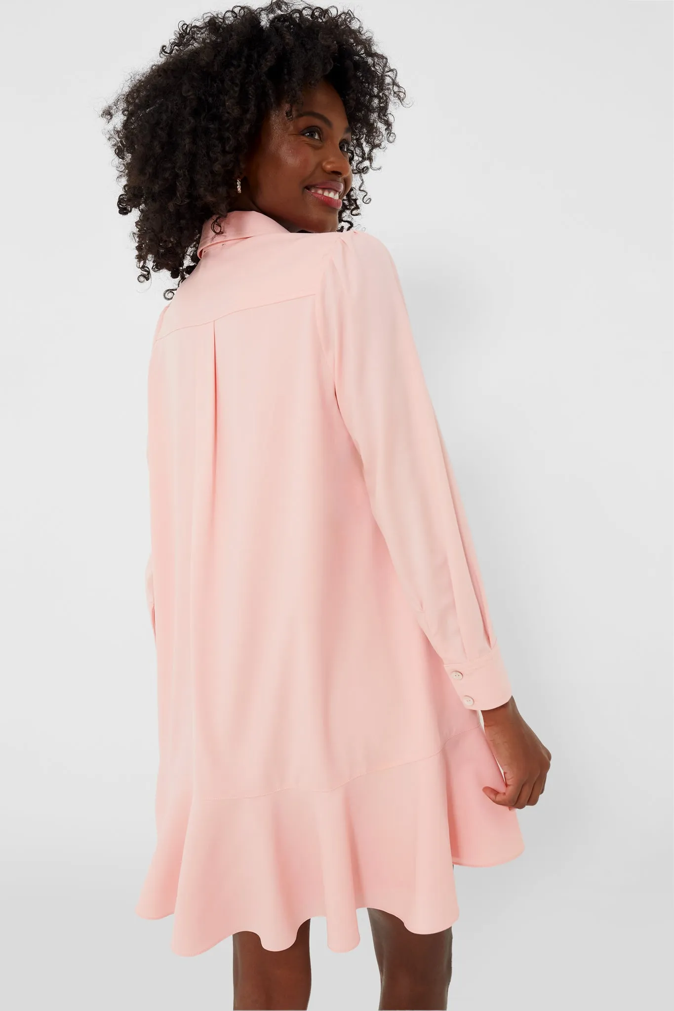 Bermuda Powder Pink Crepe Callahan Shirt Dress sold by Tuckernuck product image thumbnail 5