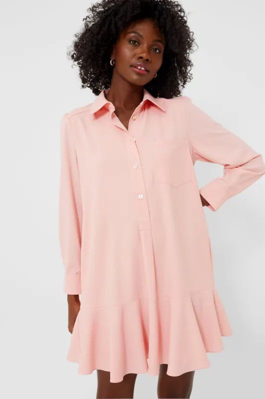 Bermuda Powder Pink Crepe Callahan Shirt Dress sold by Tuckernuck