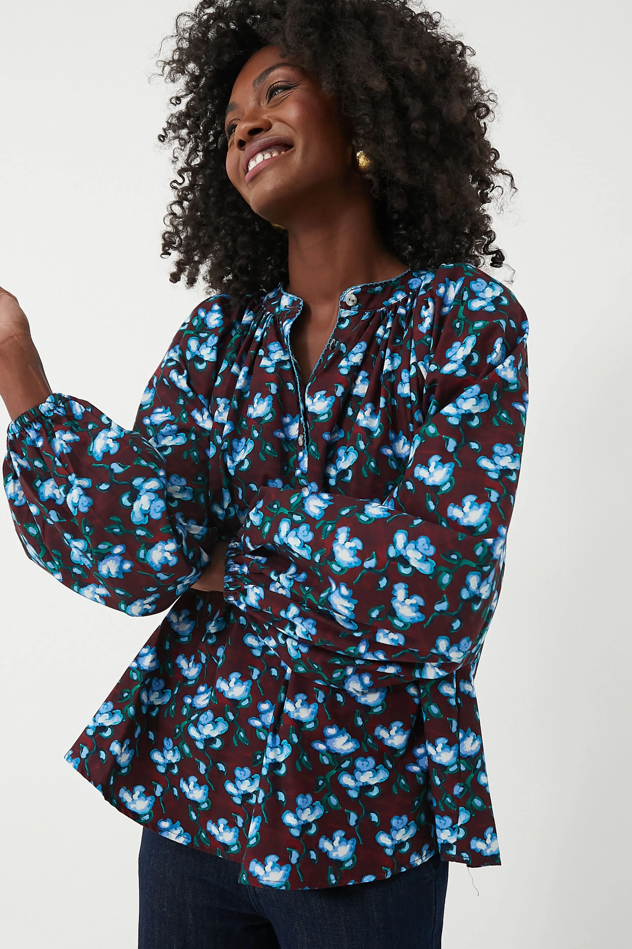 Recuerdos Print Kaia Blouse sold by Tuckernuck