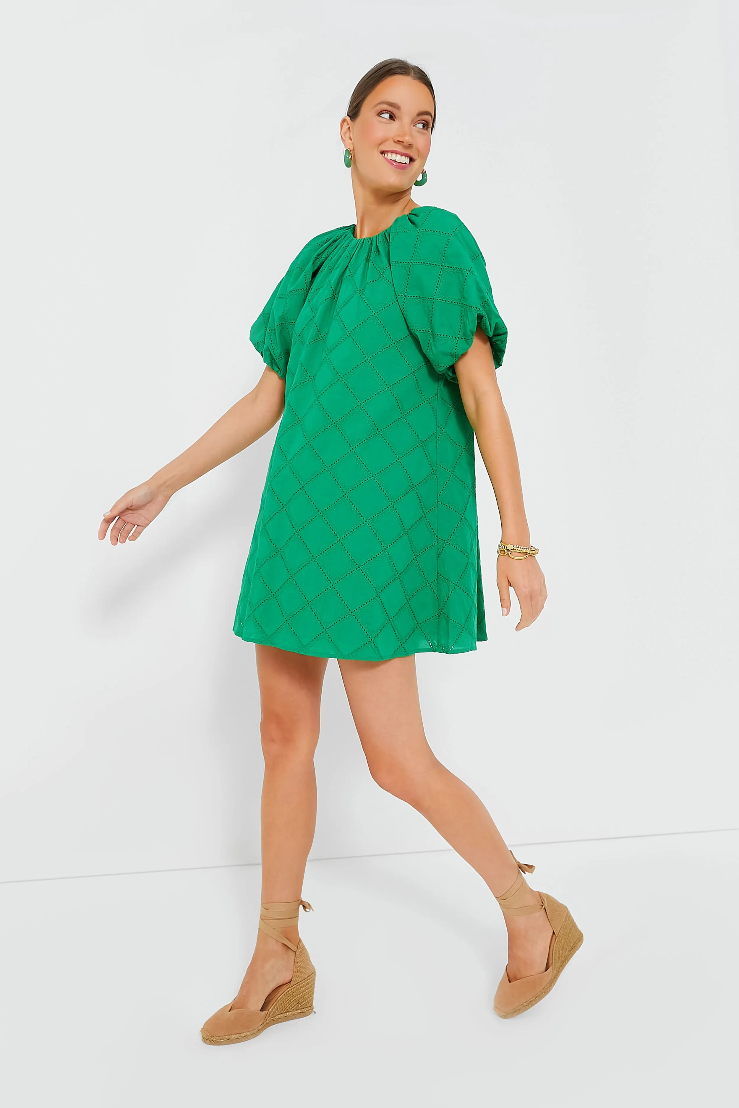 Green Eyelet Quincy Mini Dress sold by Tuckernuck product image thumbnail 3