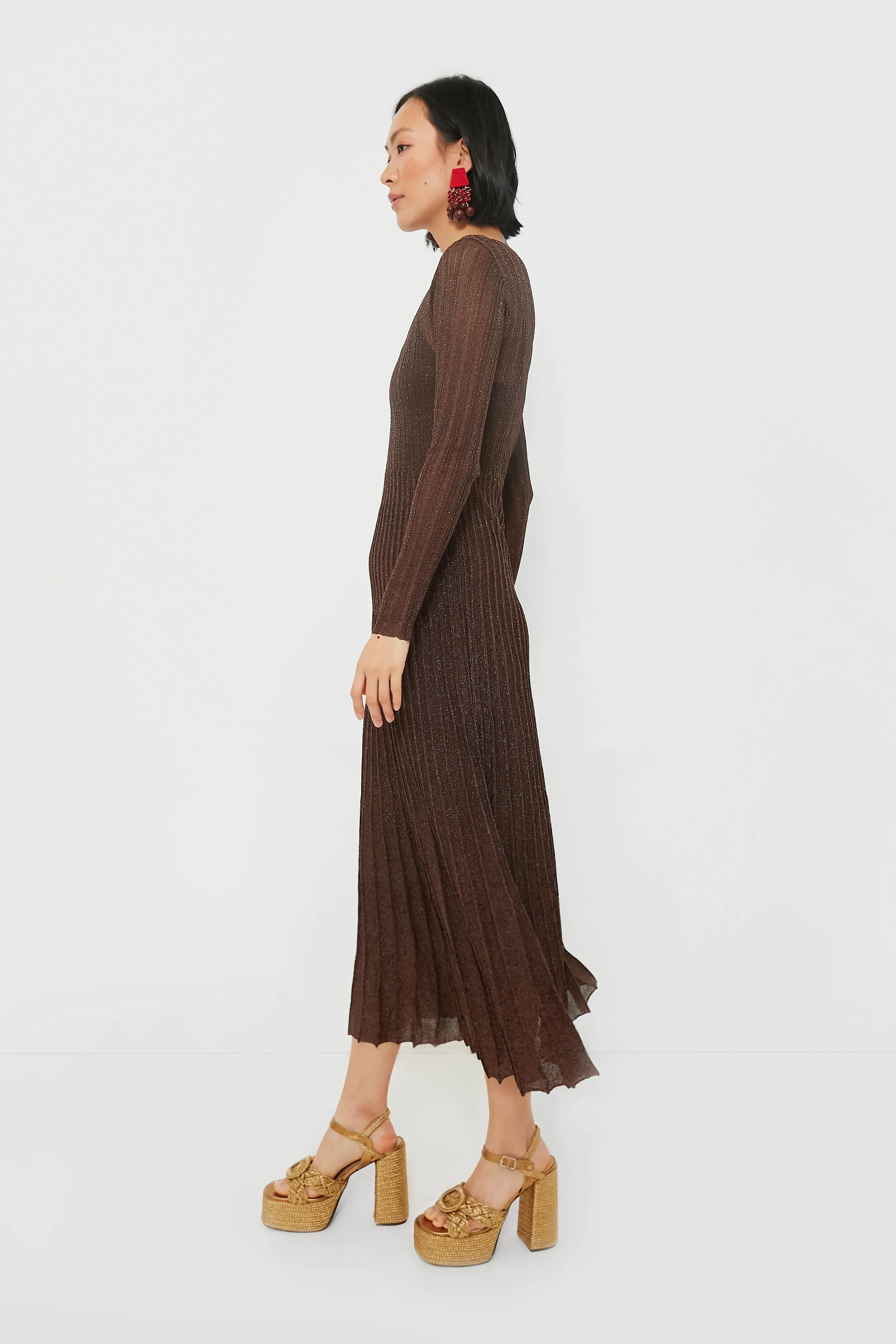 Exclusive Brown Long Sleeve Maxi Dress sold by Tuckernuck product image thumbnail 3