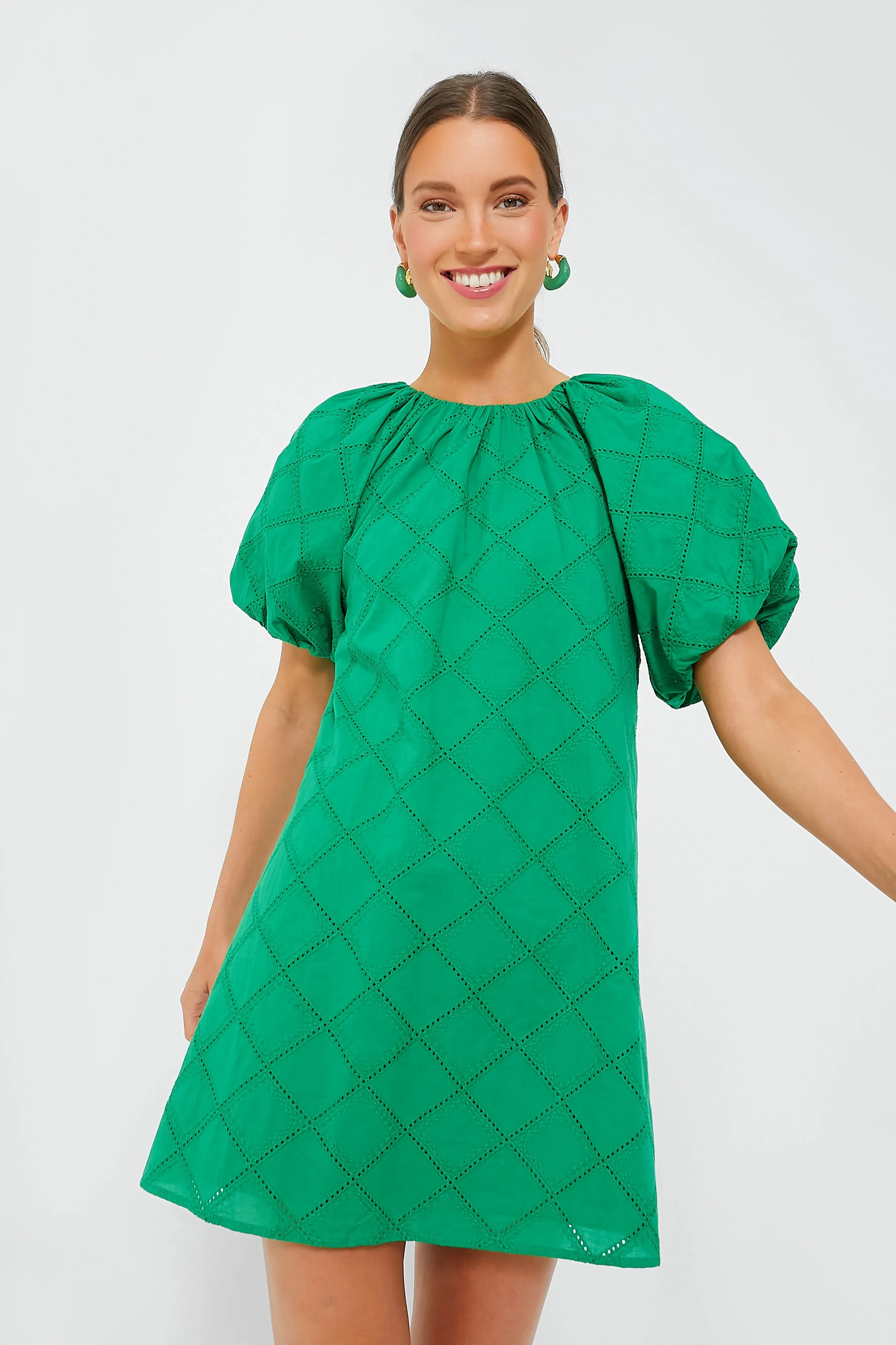 Green Eyelet Quincy Mini Dress sold by Tuckernuck product image thumbnail 2