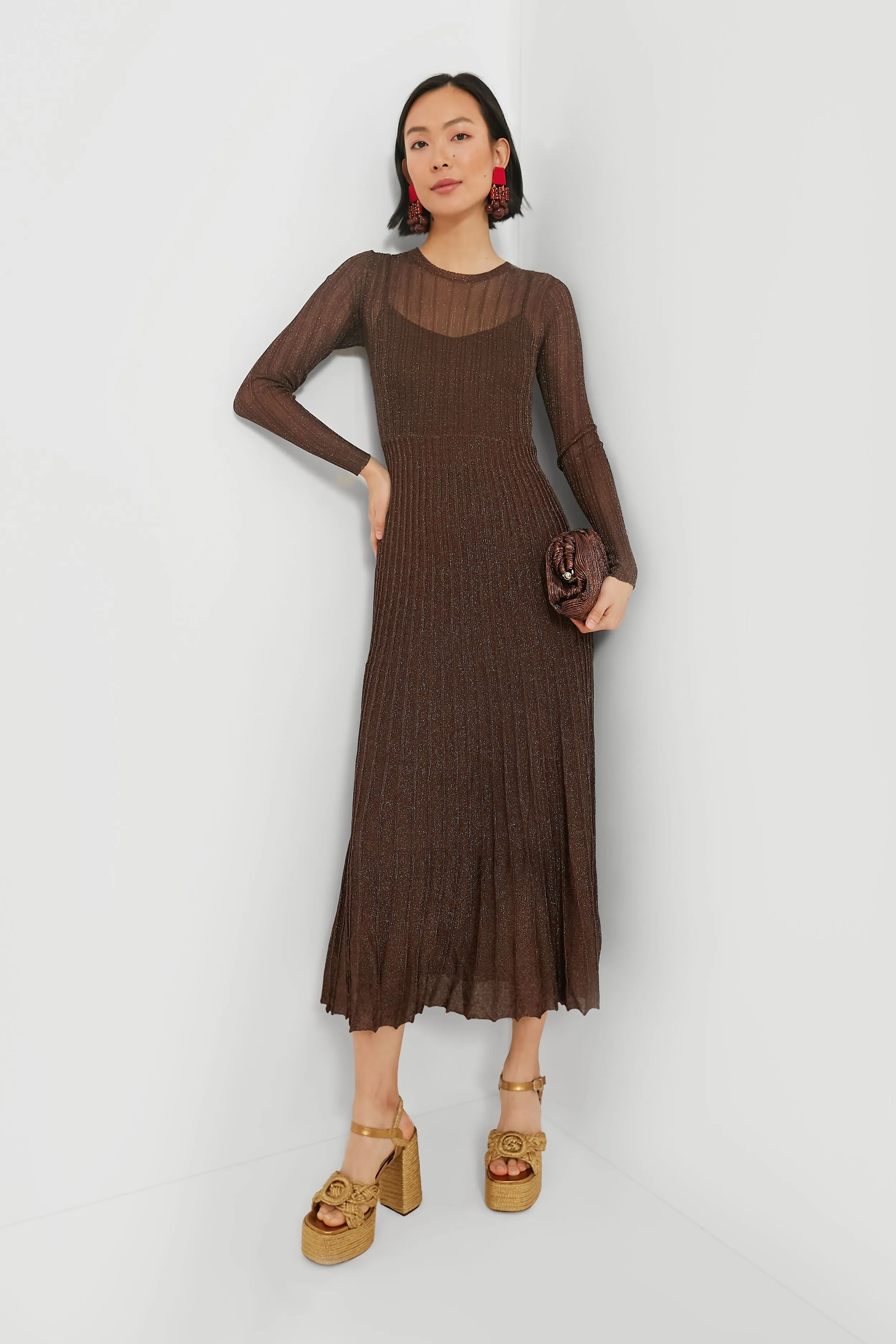Exclusive Brown Long Sleeve Maxi Dress sold by Tuckernuck product image thumbnail 2