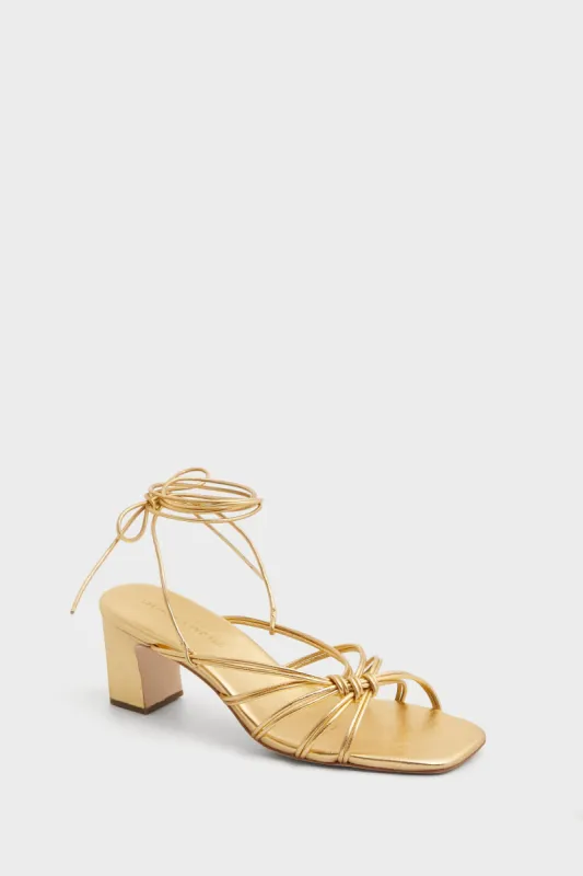 Gold Metallic Ryder Heels sold by Tuckernuck