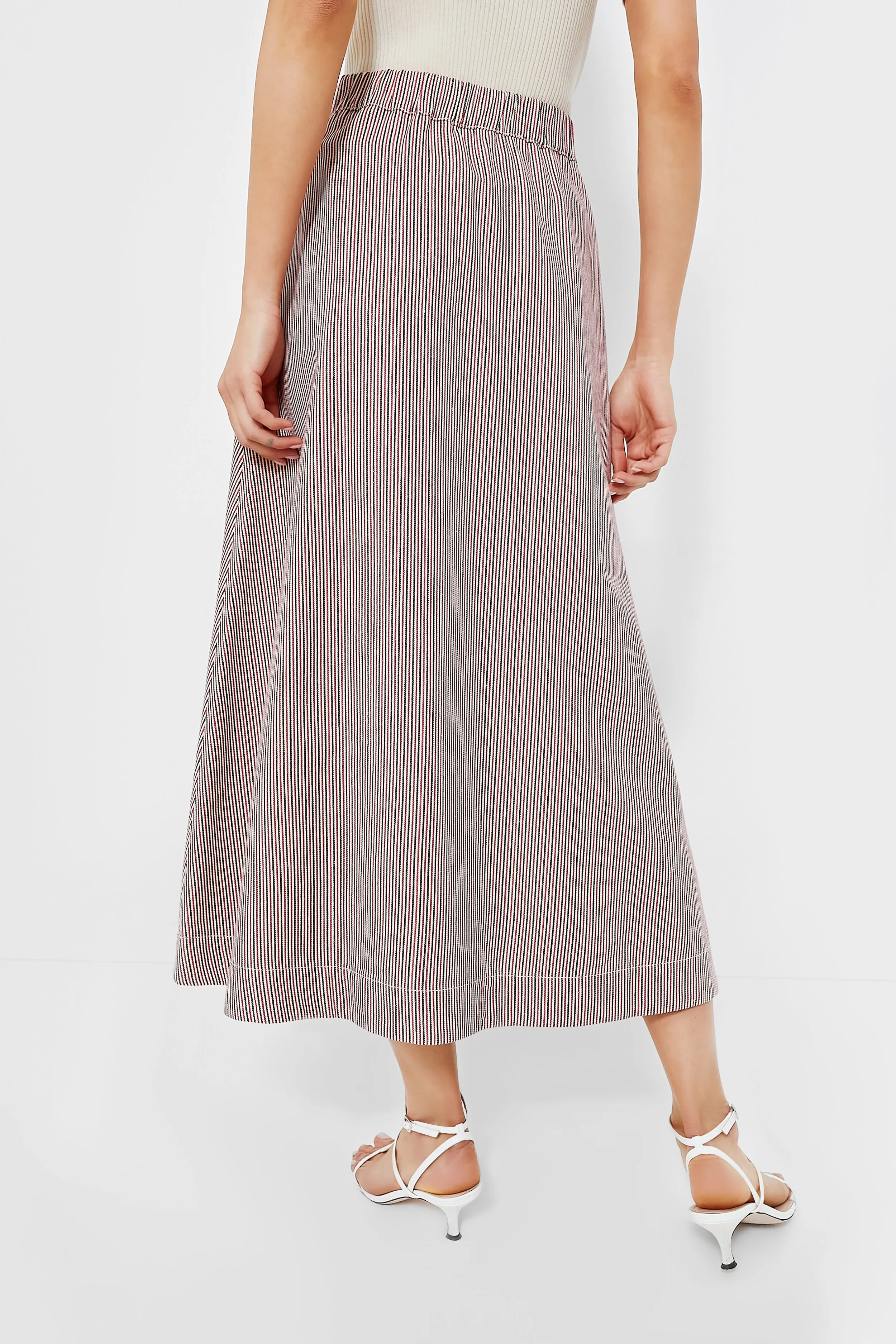 Red Stripe Evelyn Midi Skirt sold by Tuckernuck product image thumbnail 4