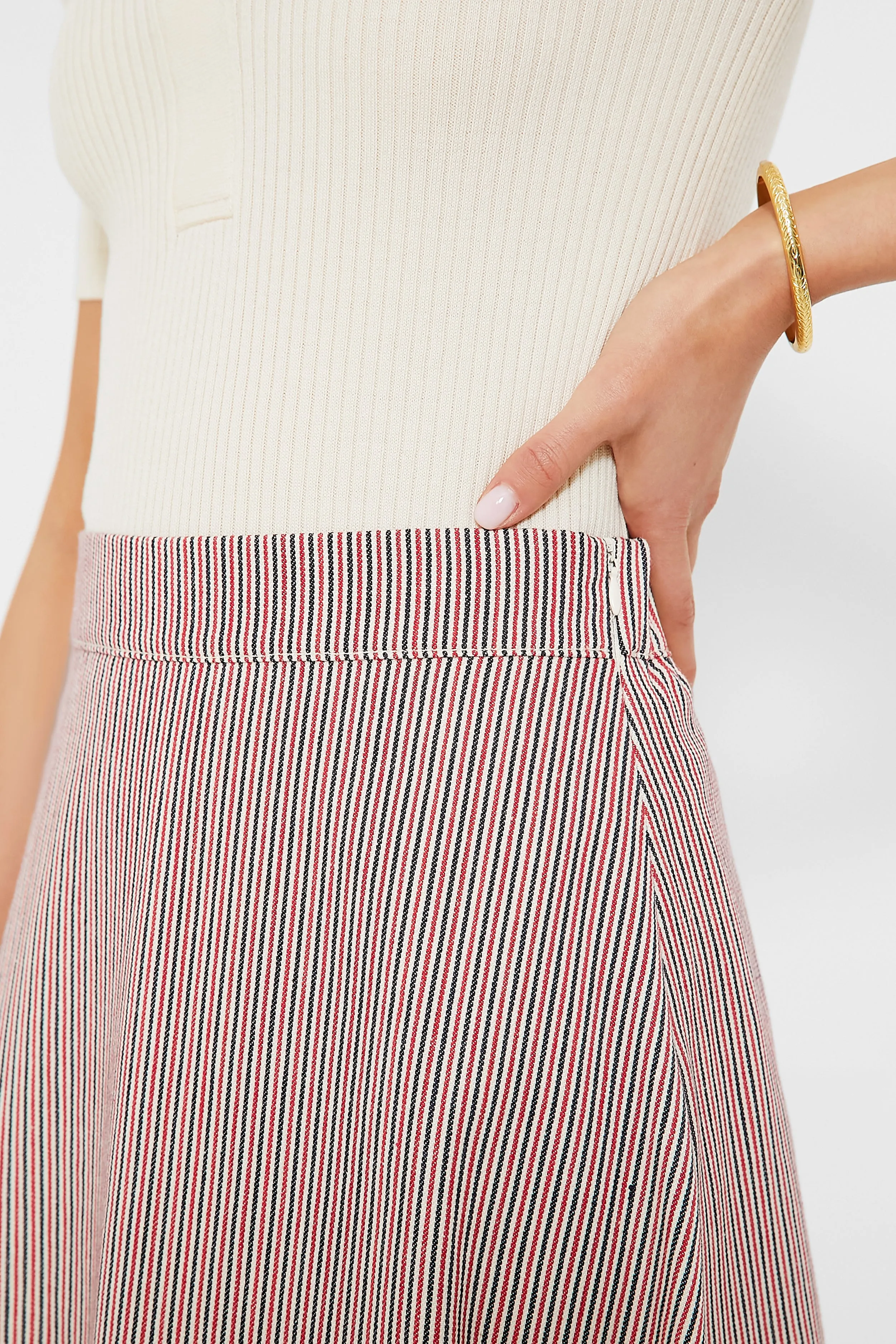 Red Stripe Evelyn Midi Skirt sold by Tuckernuck product image thumbnail 5
