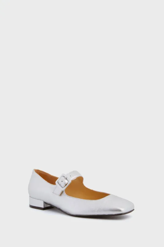 Silver Leather Low Mary Janes sold by Tuckernuck