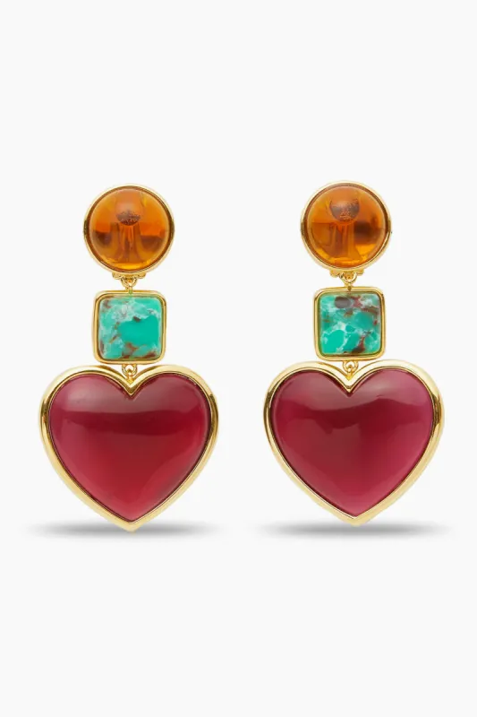 Candy Heart Triple Clip On Earrings sold by Tuckernuck