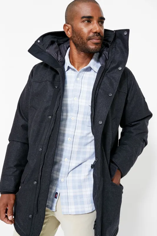 Carbon Melange Wool Reskill Langford Parka sold by Tuckernuck