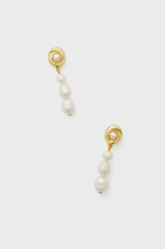 Pearl and Gold Caro Drop Earrings sold by Tuckernuck