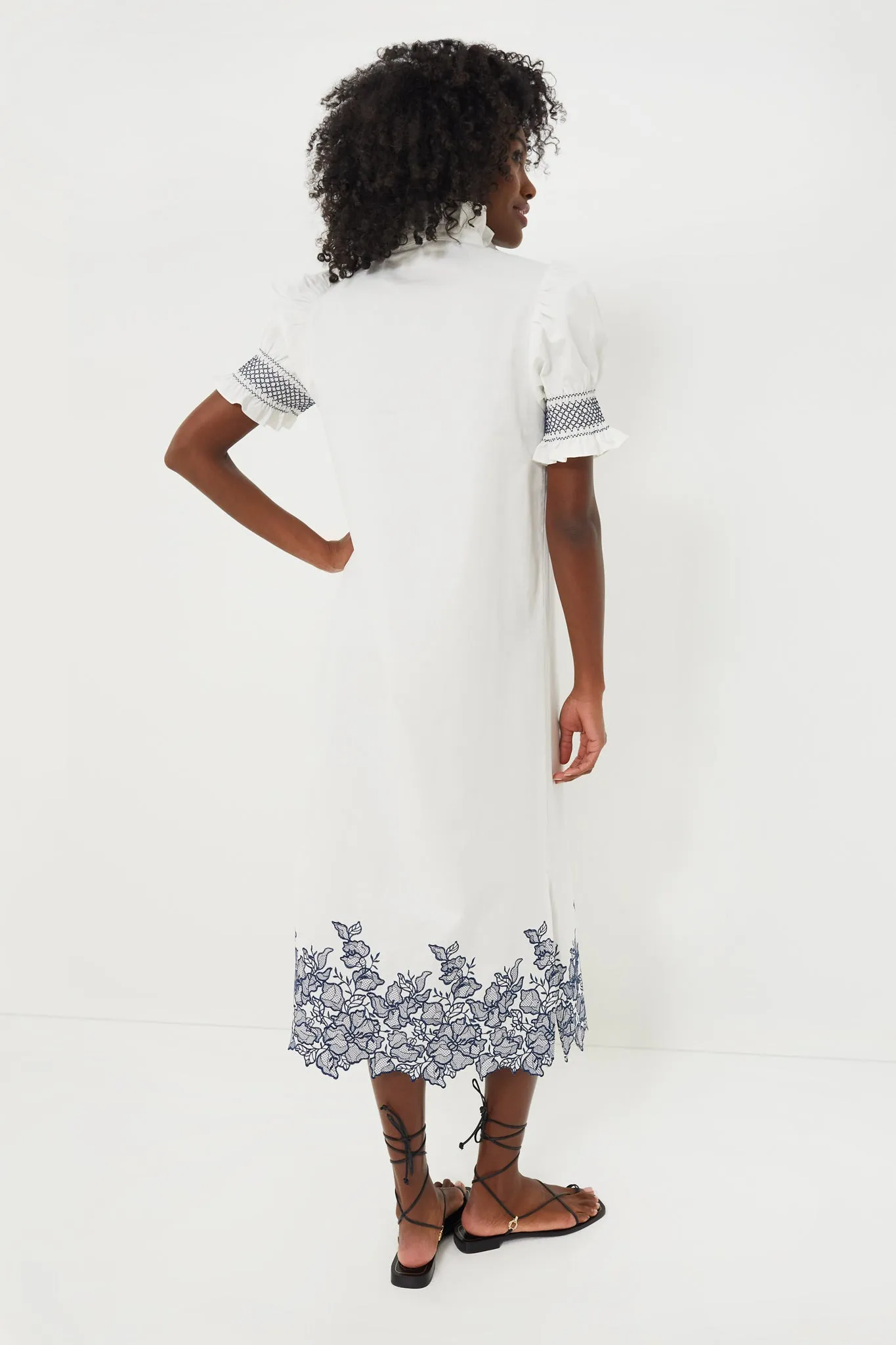 Navy Embroidery Eliza Midi Dress sold by Tuckernuck product image thumbnail 4
