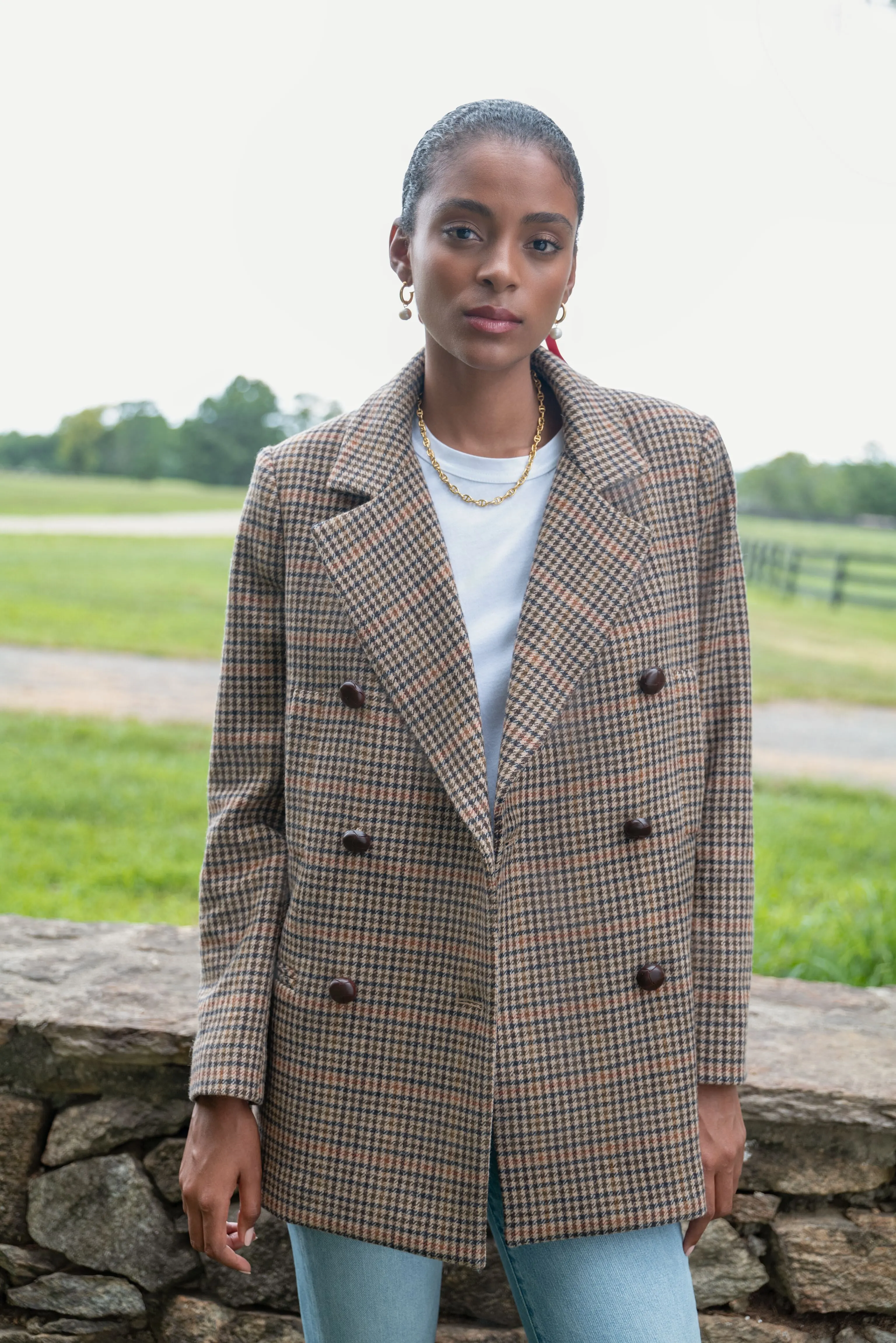 Houndstooth Wool Tweed Kensington Jacket sold by Tuckernuck product image thumbnail 2