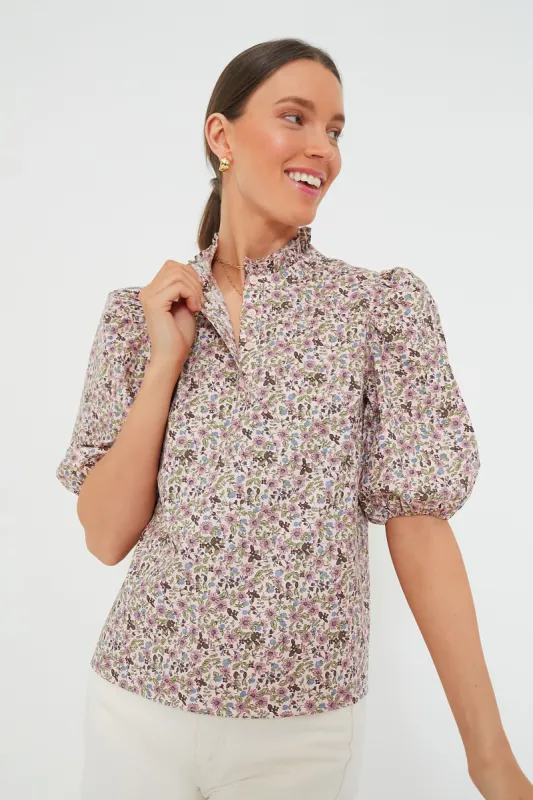 Blush Floral Florence Blouse sold by Tuckernuck