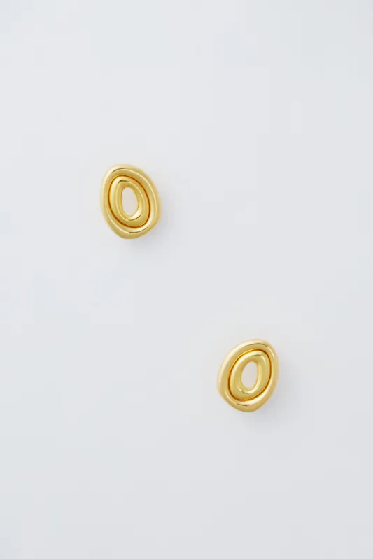 Gold Jeanne Studs made by Mignonne Gavigan