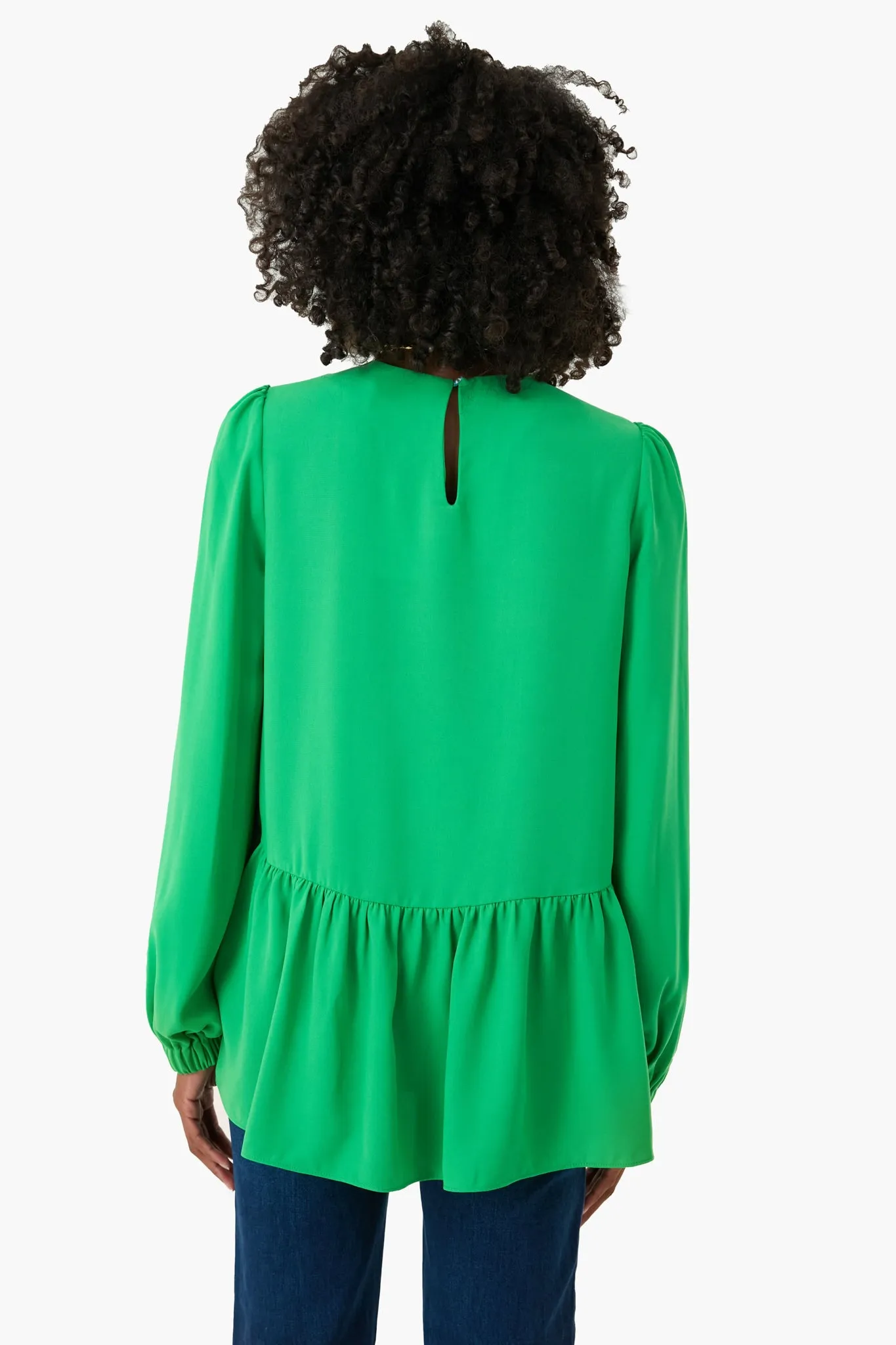 Emerald Green Carlota Peplum Blouse sold by Tuckernuck product image thumbnail 4
