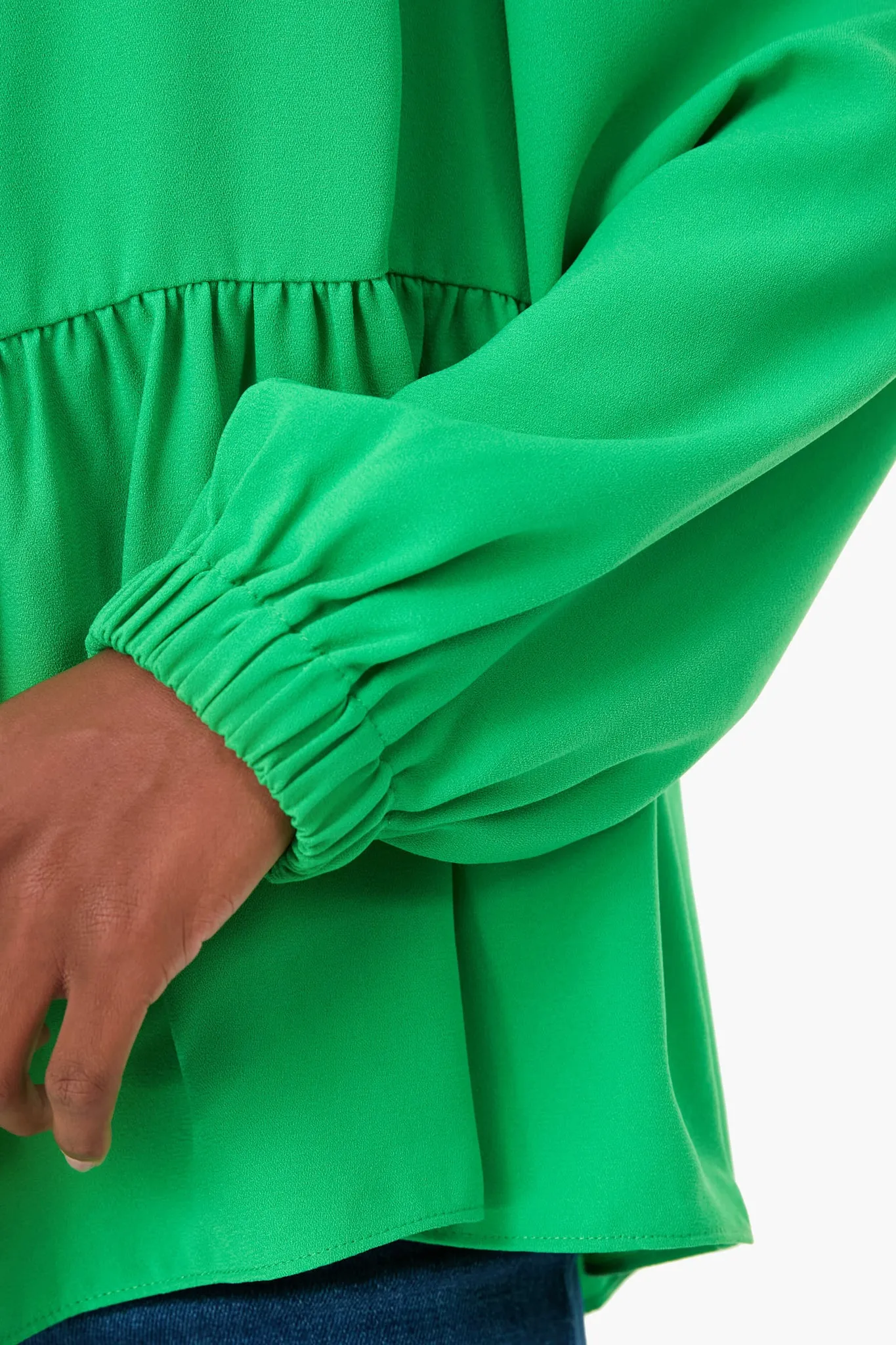 Emerald Green Carlota Peplum Blouse sold by Tuckernuck product image thumbnail 5
