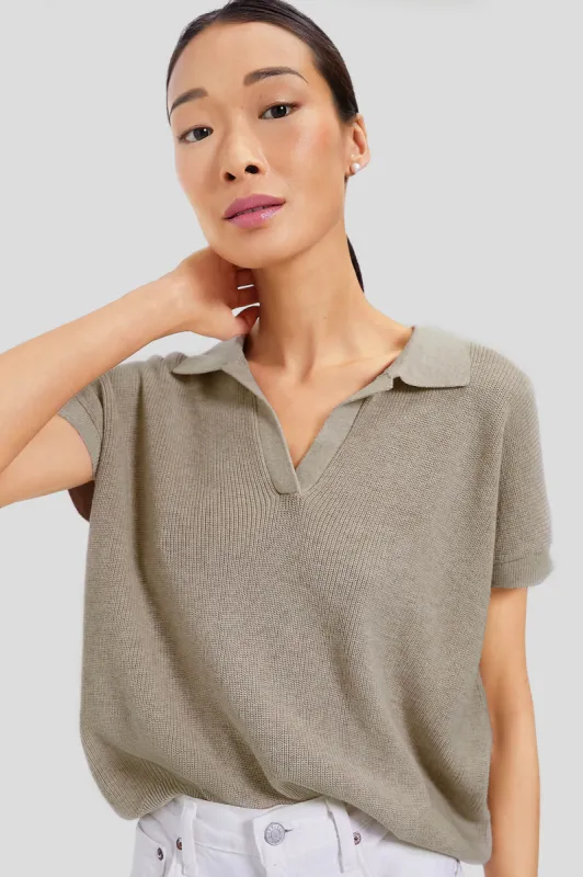 Oatmeal Grove Shaker Polo sold by Tuckernuck