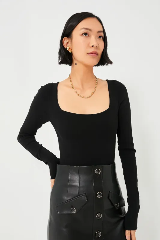 Black Marjetta Bodysuit sold by Tuckernuck