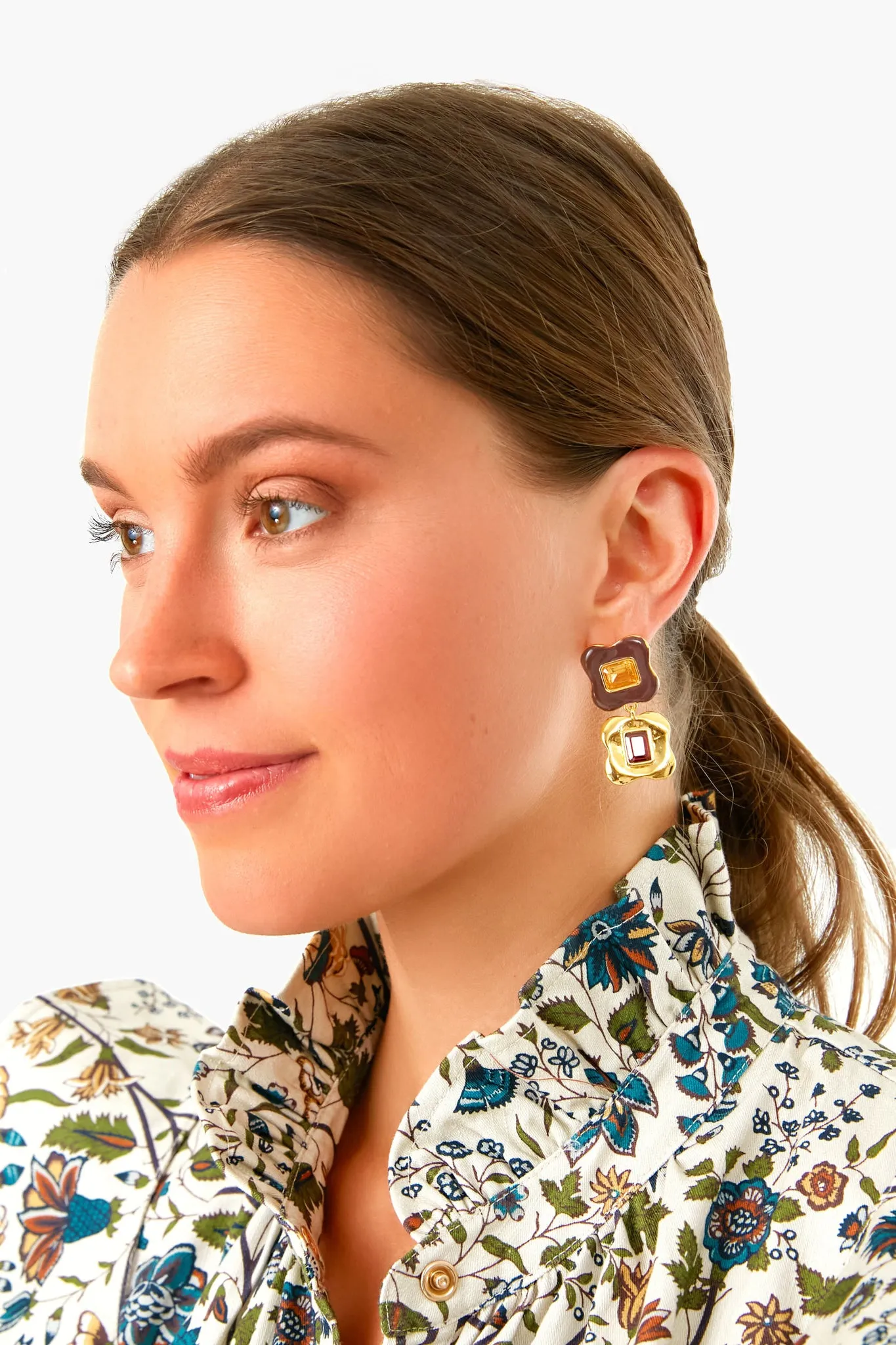 Burgundy Clover Earrings sold by Tuckernuck product image thumbnail 2