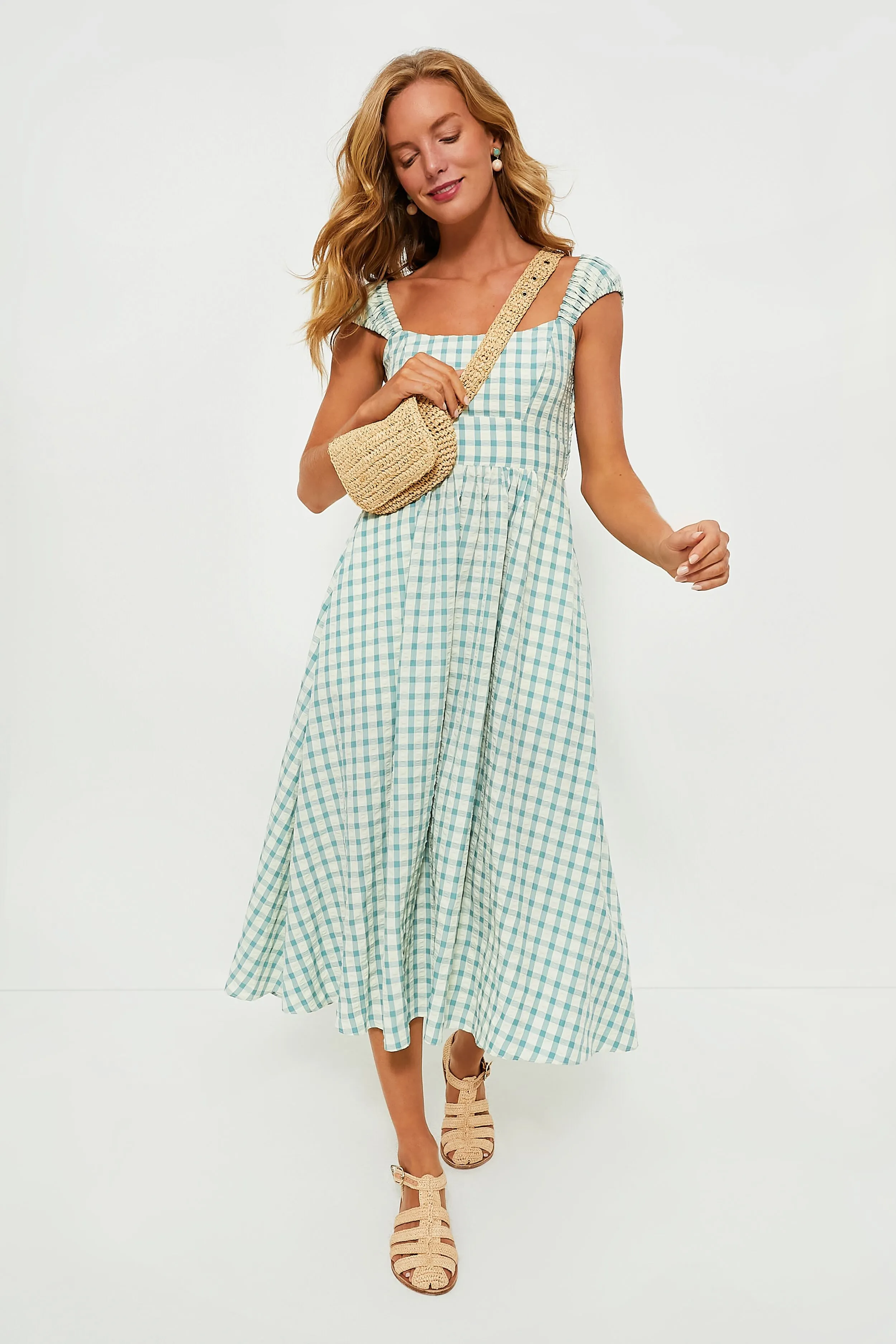 Blue Gingham Seersucker Amy Dress sold by Tuckernuck product image thumbnail 2