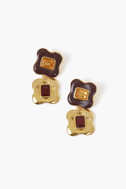 Burgundy Clover Earrings sold by Tuckernuck