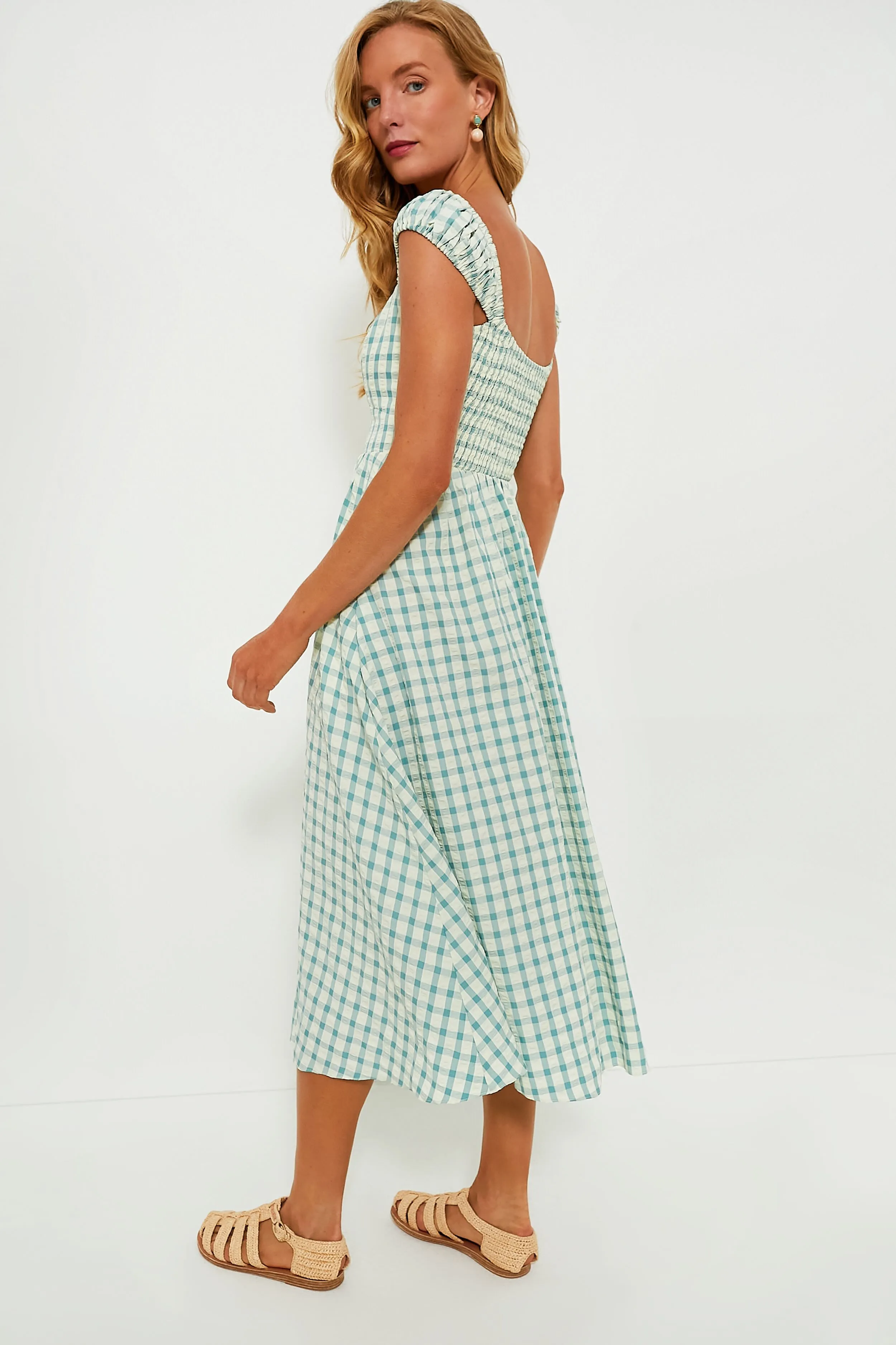 Blue Gingham Seersucker Amy Dress sold by Tuckernuck product image thumbnail 4