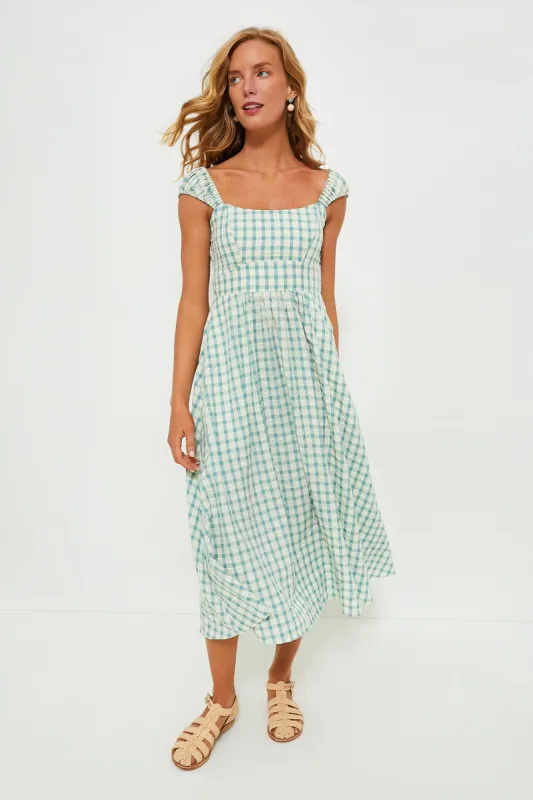 Blue Gingham Seersucker Amy Dress sold by Tuckernuck