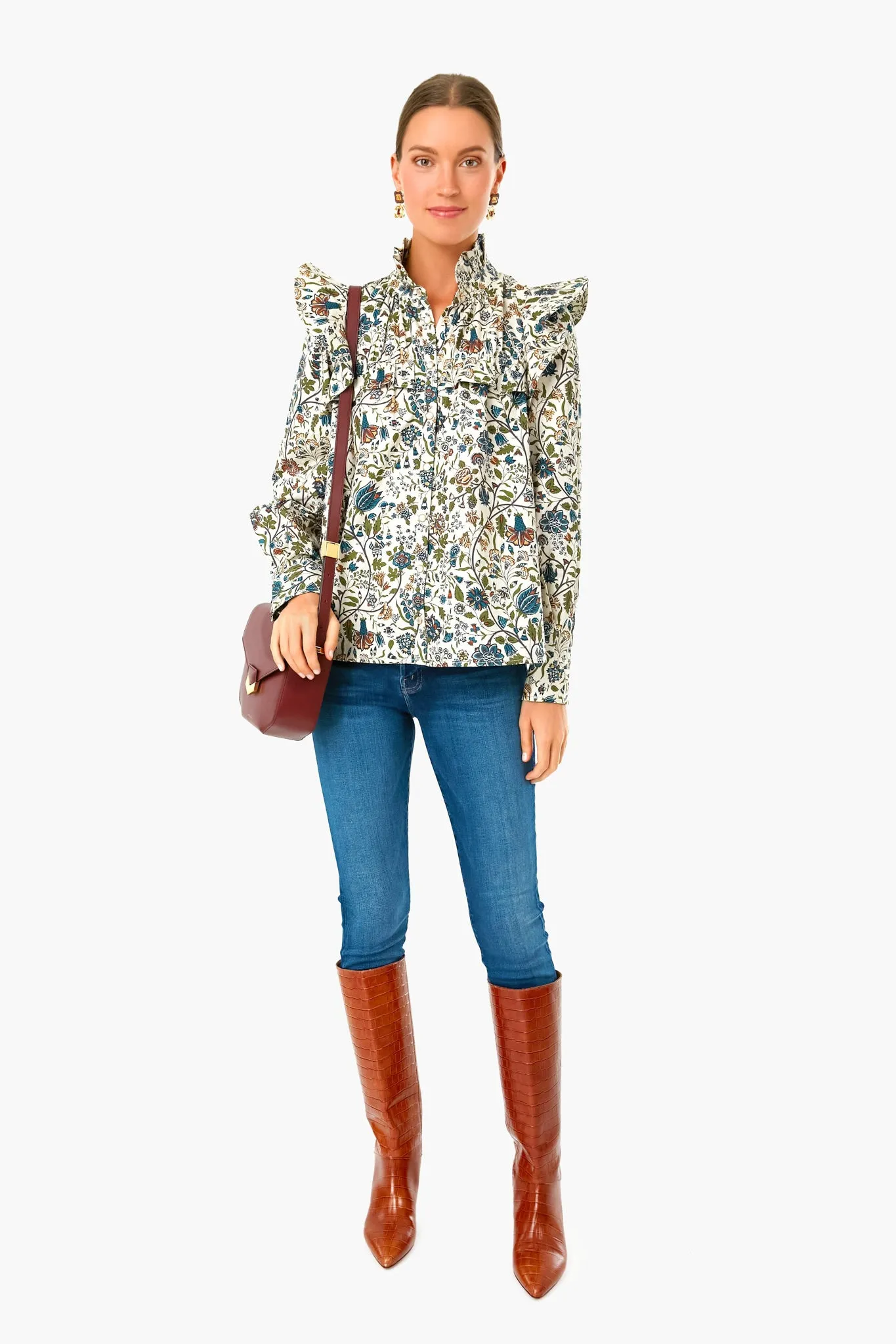 Burgundy Clover Earrings sold by Tuckernuck product image thumbnail 3