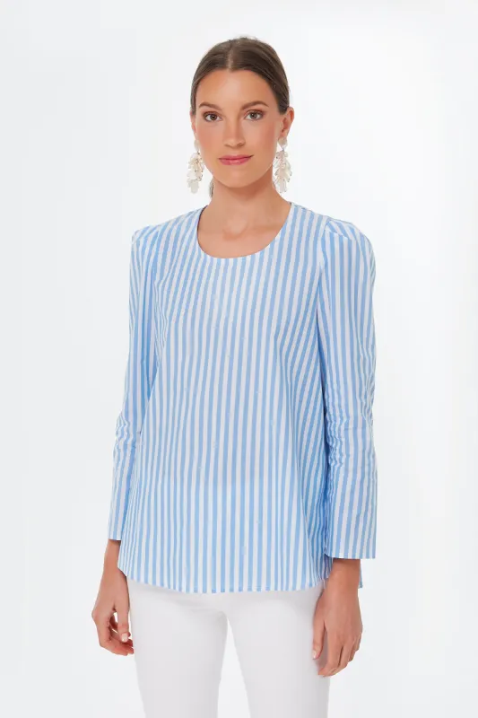 Blue Striped Bedford Top sold by Tuckernuck