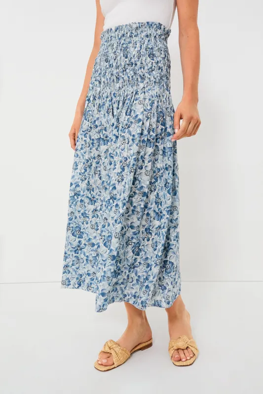 Light Sky Pressed Floral Print The Knoll Skirt sold by Tuckernuck