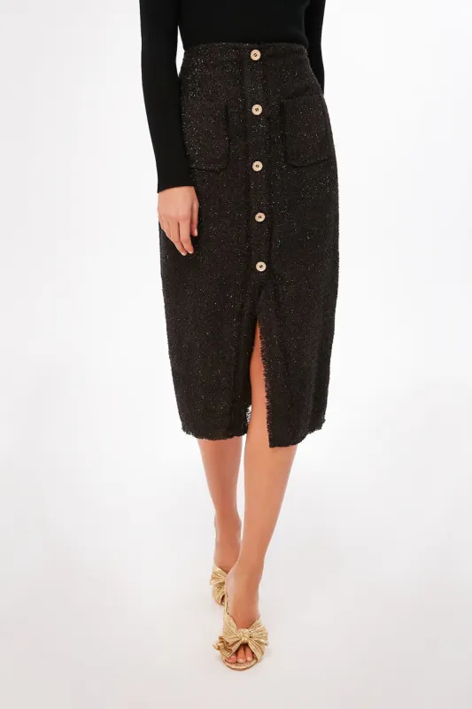 Black Tweed Laurelle Midi Skirt sold by Tuckernuck