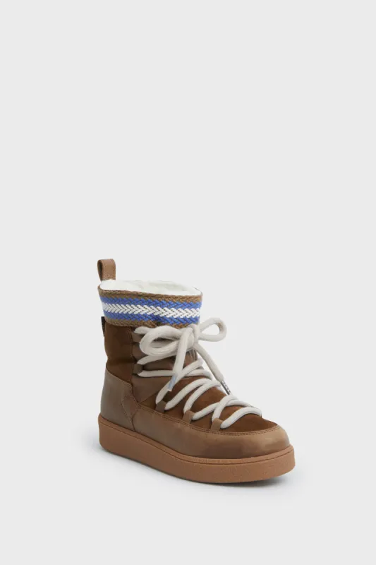 Brown Cosmos Leather Wool-Lined Boots sold by Tuckernuck