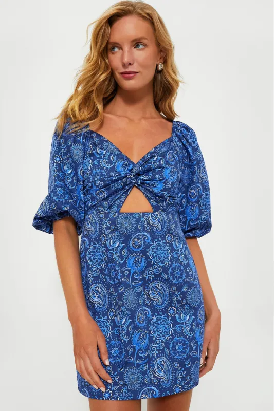 Blue Mod Paisley Bianca Mini Dress sold by Tuckernuck