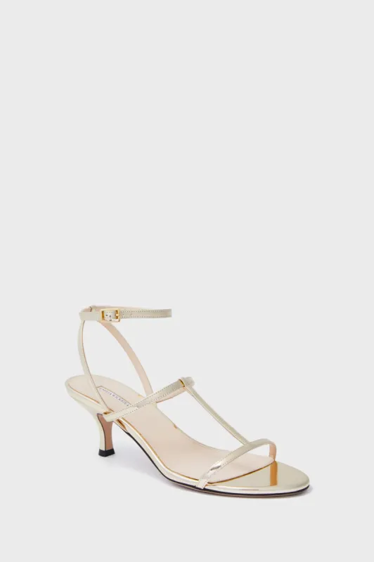 Gold Novie Metallic Patent Kitten Heels made by Tuckernuck