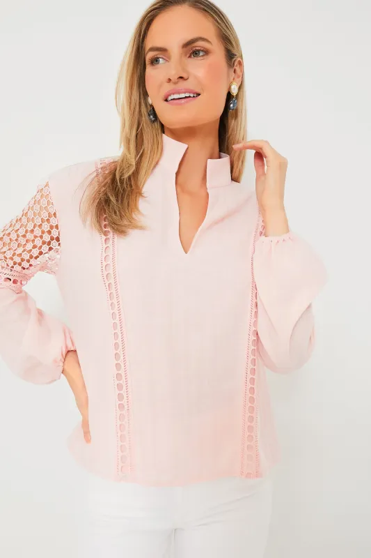 Pink Salt Eyelet Jane Blouse sold by Tuckernuck