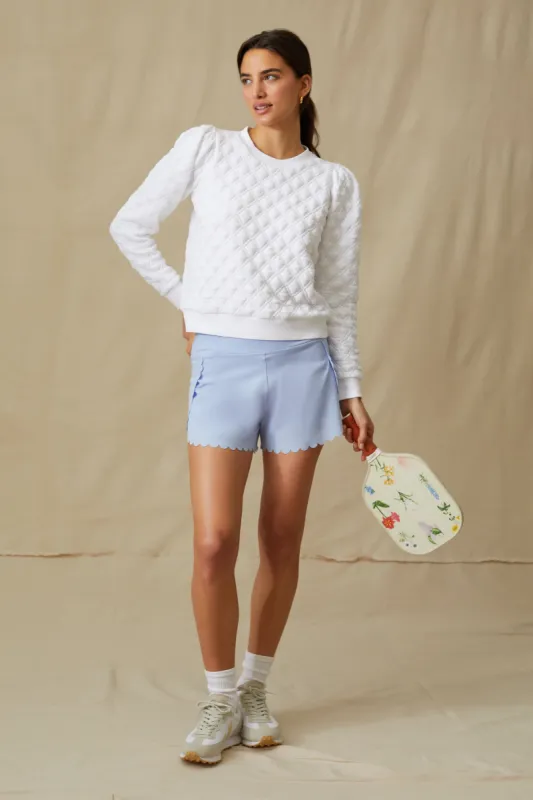 White Puff Sleeve Campbell Pullover sold by Tuckernuck