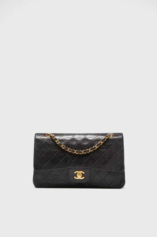 CHANEL Black Lambskin Medium Vintage Classic Double Flap Shoulder Bag sold by Tuckernuck